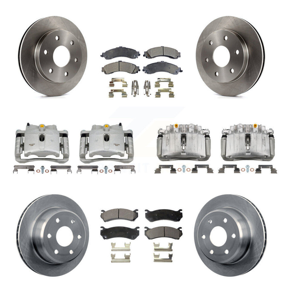 Front Rear Brake Caliper Rotor & Ceramic Pad Kit (10Pc) For Chevrolet Silverado 1500 GMC KC8-101019T
