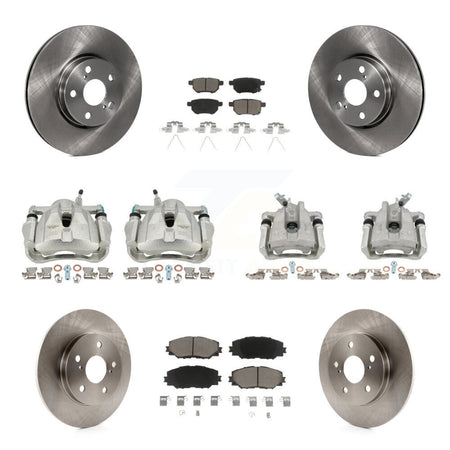 Front Rear Disc Brake Caliper Rotors And Ceramic Pads Kit (10Pc) For Toyota Matrix KC8-101020C