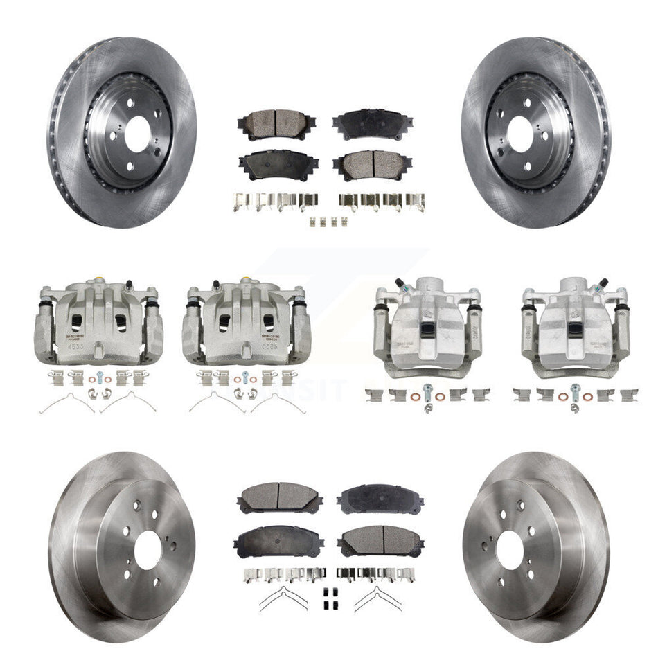 Front Rear Disc Brake Caliper Rotors Semi-Metallic Pad Kit (10Pc) For Lexus RX350 RX450h KC8-101020P