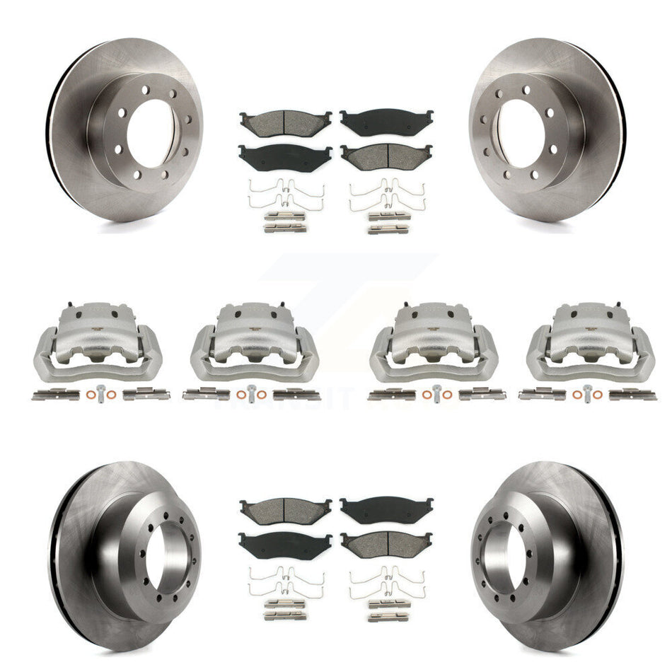 Front Rear Brake Caliper Rotors & Semi-Metallic Pad Kit (10Pc) For Ford E-550 Super Duty KC8-101020S