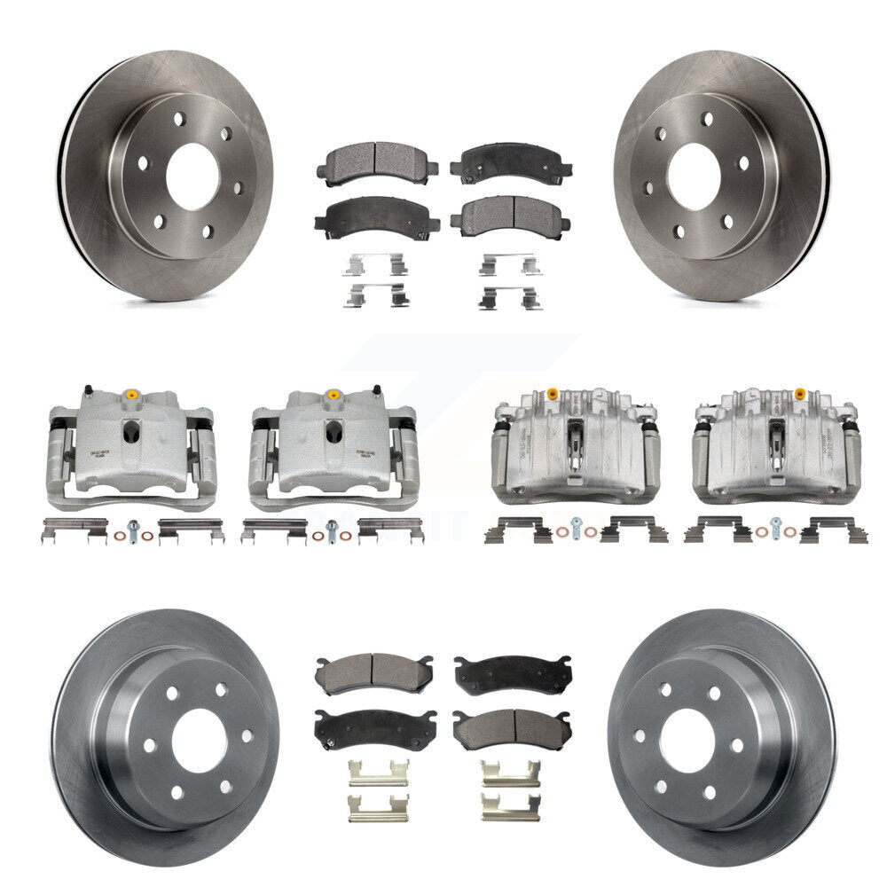 Front Rear Brake Caliper Rotor & Ceramic Pad Kit (10Pc) For Chevrolet Avalanche 1500 4WD KC8-101020T
