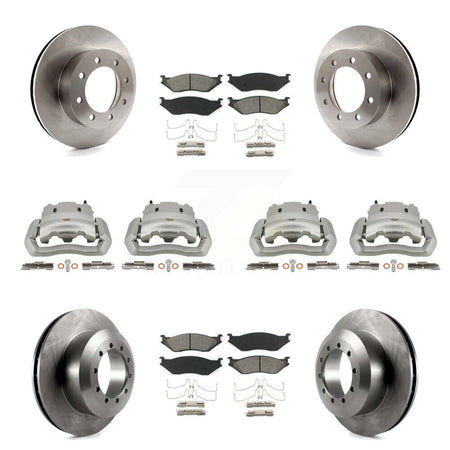 Front Rear Brake Caliper Rotors & Semi-Metallic Pad Kit (10Pc) For Ford E-550 Super Duty KC8-101021S