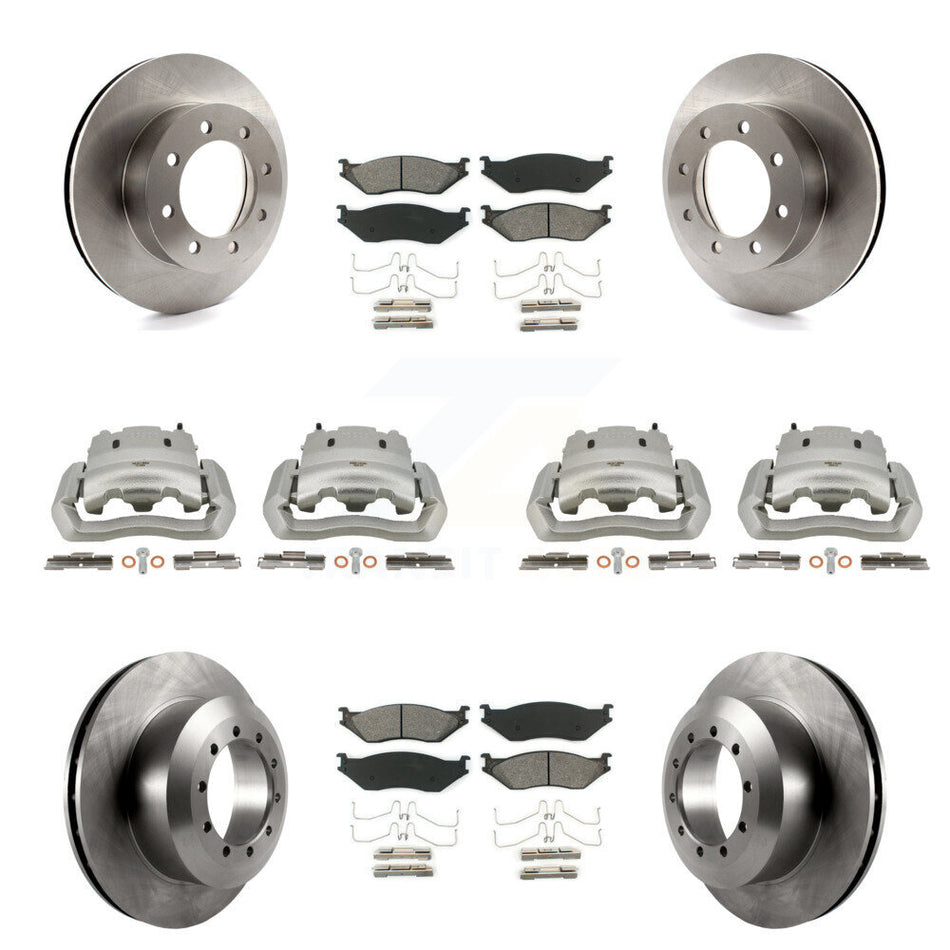 Front Rear Brake Caliper Rotors & Semi-Metallic Pad Kit (10Pc) For Ford E-550 Super Duty KC8-101021S