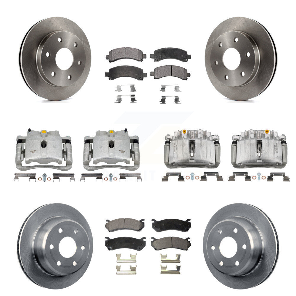 Front Rear Brake Caliper Rotor & Ceramic Pad Kit (10Pc) For GMC Yukon Chevrolet Tahoe XL KC8-101021T