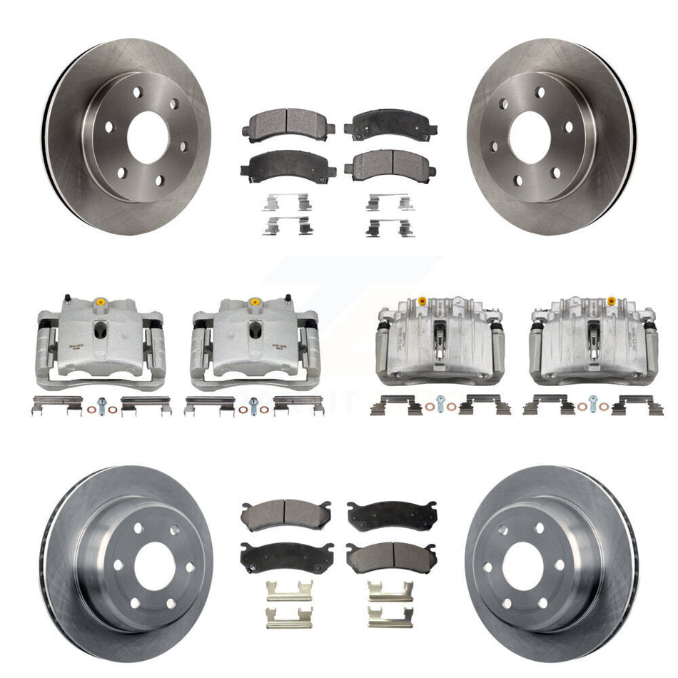 Front Rear Brake Caliper Rotor & Ceramic Pad Kit (10Pc) For GMC Yukon Chevrolet Tahoe XL KC8-101021T
