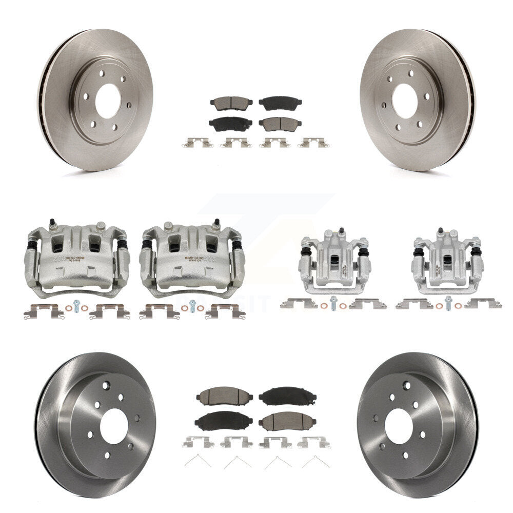 Front Rear Brake Caliper Rotor Ceramic Pad Kit (10Pc) For Nissan Frontier Suzuki Equator KC8-101022C