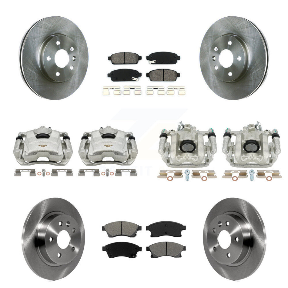 Front Rear Disc Brake Caliper Rotors And Semi-Metallic Pads Kit (10Pc) For Chevrolet Cruze Limited KC8-101022S