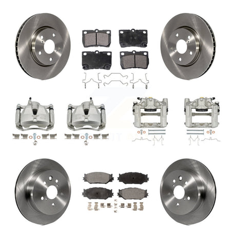 Front Rear Brake Caliper Rotors Semi-Metallic Pad Kit (10Pc) For 2010-2013 Lexus IS250 C KC8-101023P