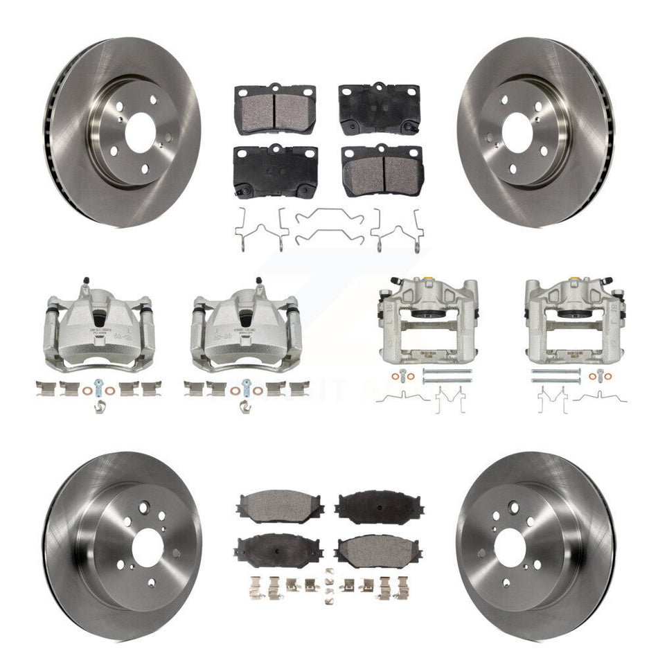 Front Rear Brake Caliper Rotors Semi-Metallic Pad Kit (10Pc) For 2010-2013 Lexus IS250 C KC8-101023P