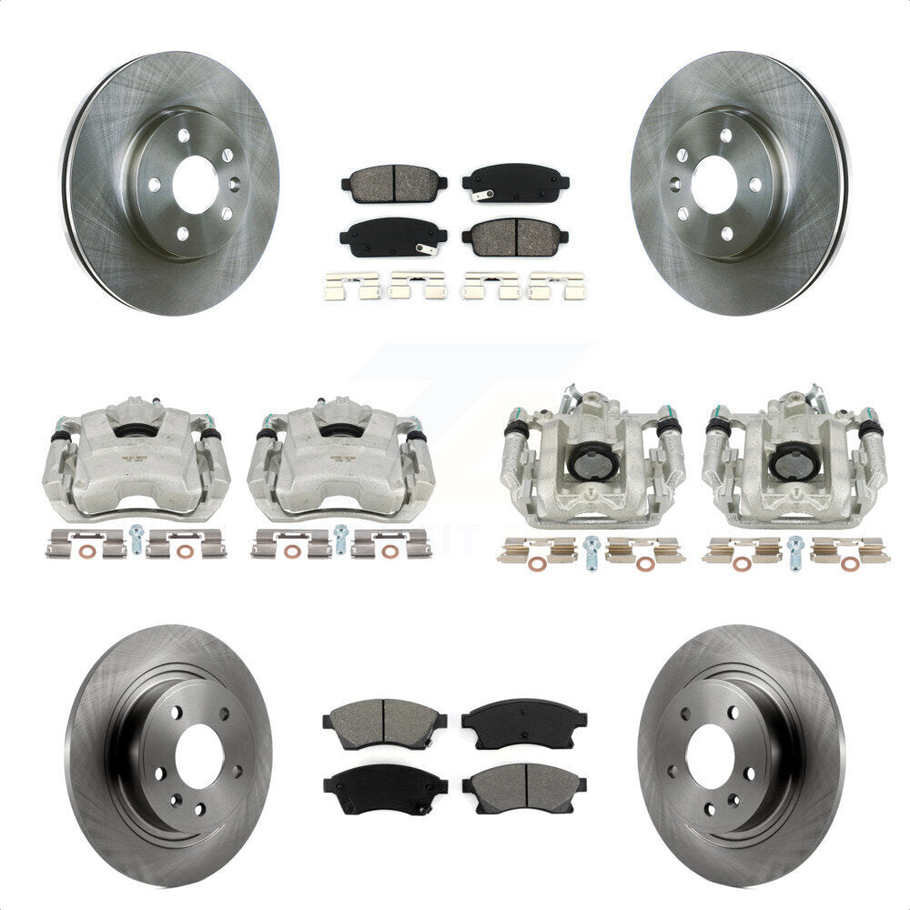 Front Rear Disc Brake Caliper Rotors And Semi-Metallic Pads Kit (10Pc) For 2013 Chevrolet Cruze LT LTZ With 292mm Diameter Rotor KC8-101023S by Transit Auto