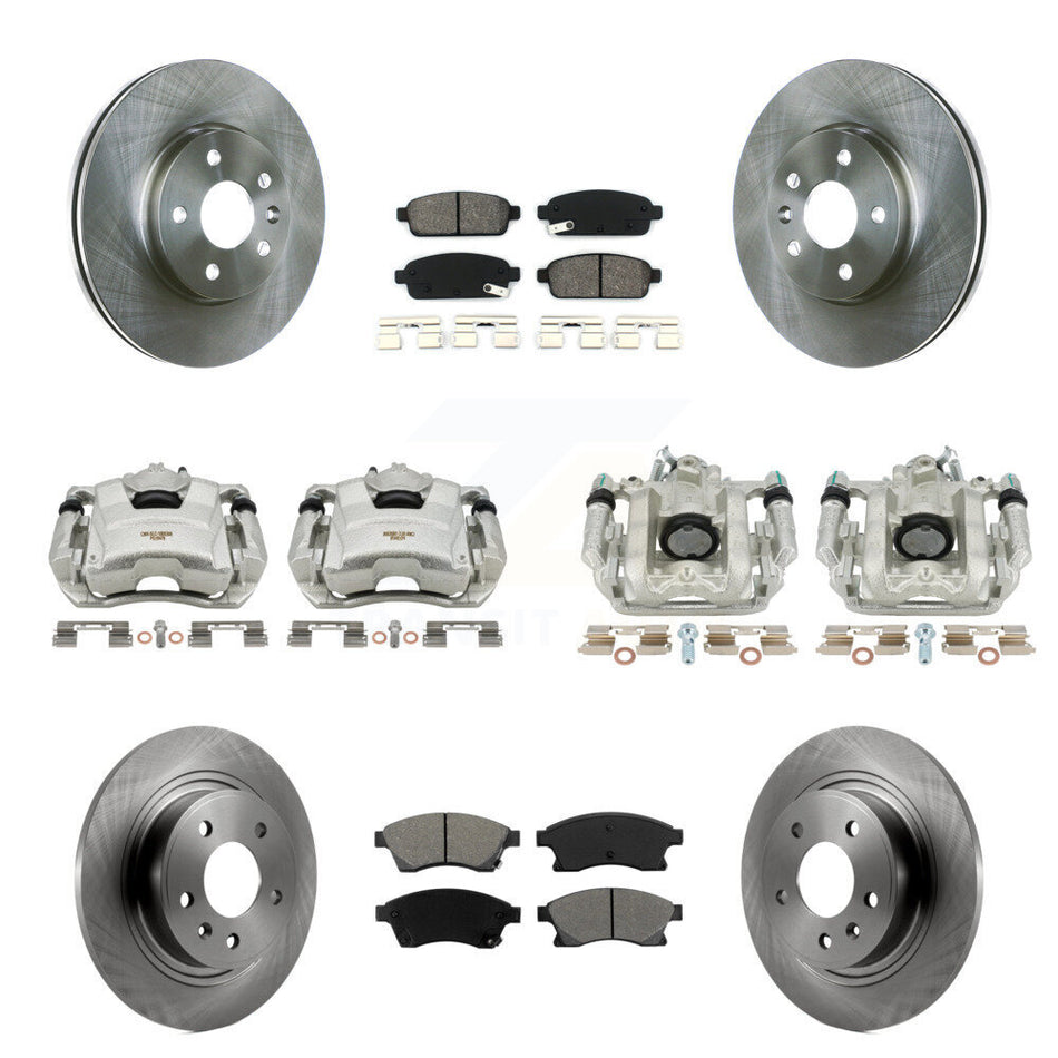 Front Rear Disc Brake Caliper Rotors And Semi-Metallic Pads Kit (10Pc) For 2013 Chevrolet Cruze LT LTZ With 292mm Diameter Rotor KC8-101023S