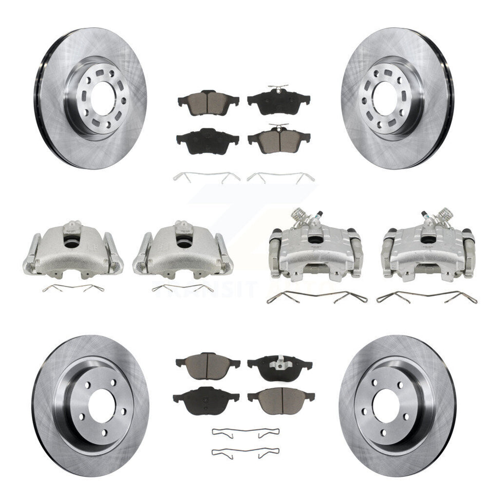 Front Rear Disc Brake Caliper Rotors And Ceramic Pads Kit (10Pc) For Mazda 5 KC8-101024C