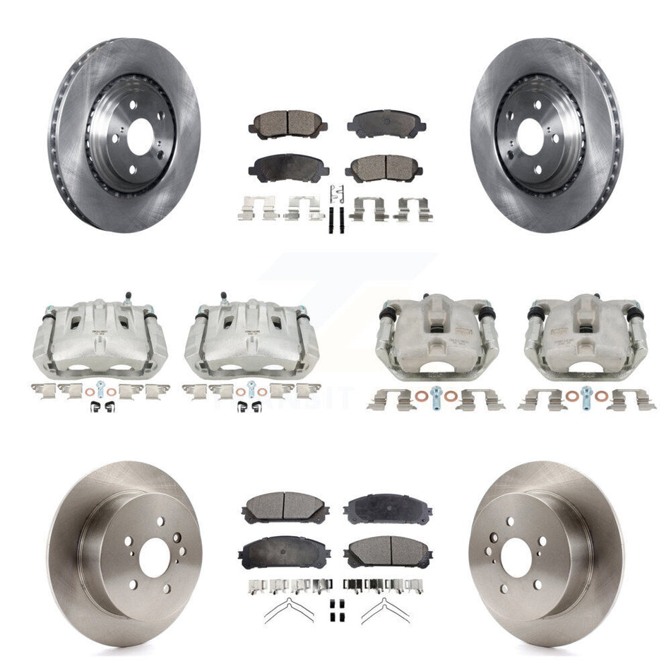 Front Rear Disc Brake Caliper Rotor & Semi-Metallic Pad Kit (10Pc) For Toyota Highlander KC8-101024P