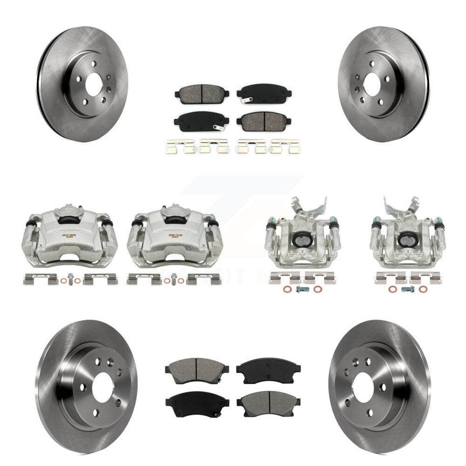 Front Rear Disc Brake Caliper Rotors And Semi-Metallic Pads Kit (10Pc) For 2013-2014 Chevrolet Sonic RS KC8-101024S
