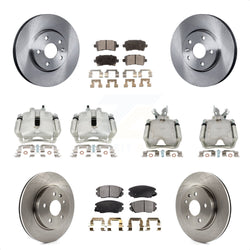 Front Rear Disc Brake Caliper Rotors And Ceramic Pads Kit (10Pc) For Chevrolet Impala Malibu KC8-101024T