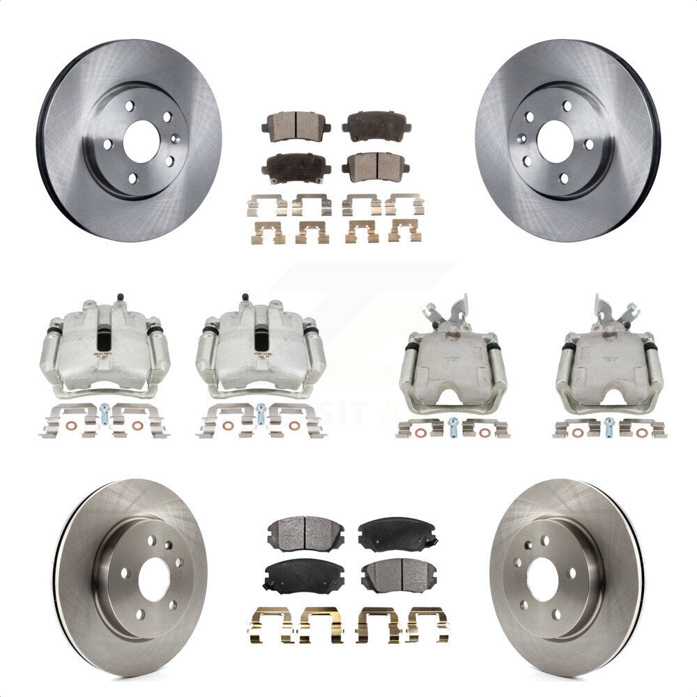 Front Rear Disc Brake Caliper Rotors And Ceramic Pads Kit (10Pc) For Chevrolet Impala Malibu KC8-101024T by Transit Auto