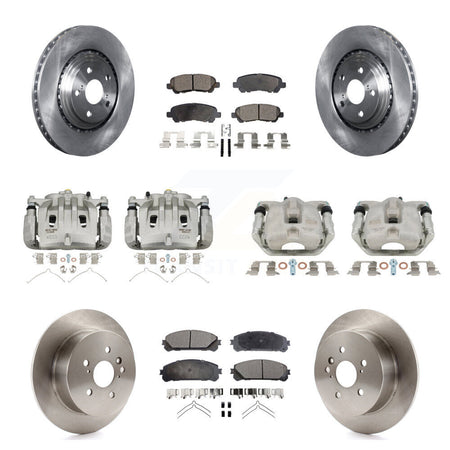 Front Rear Disc Brake Caliper Rotor & Semi-Metallic Pad Kit (10Pc) For Toyota Highlander KC8-101025P