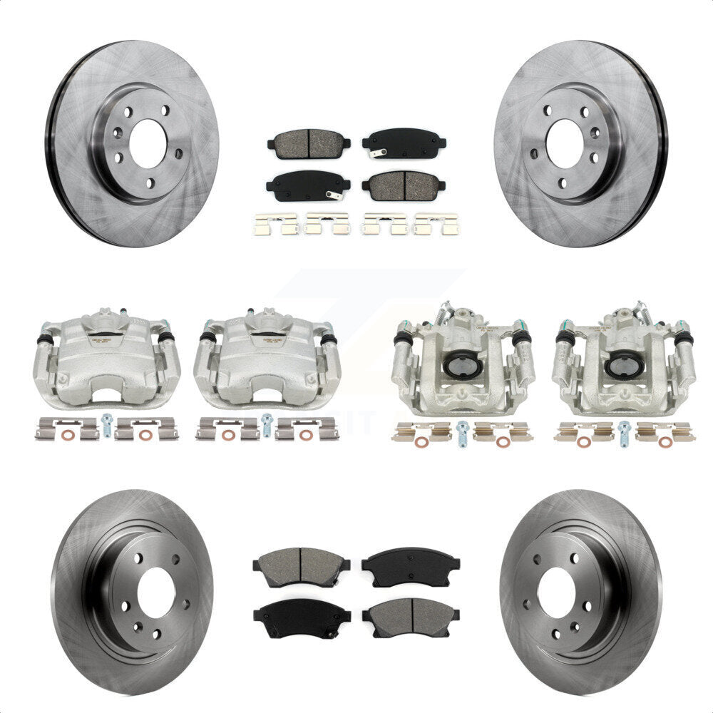 Front Rear Disc Brake Caliper Rotors And Semi-Metallic Pads Kit (10Pc) For Chevrolet Cruze Volt KC8-101025S by Transit Auto