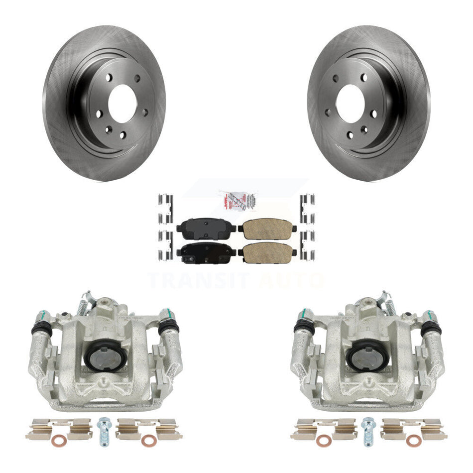 Rear Disc Brake Caliper Rotors And Ceramic Pads Kit For 2013 Chevrolet Cruze LT LTZ With 292mm Diameter Rotor KC8-101026N by Transit Auto