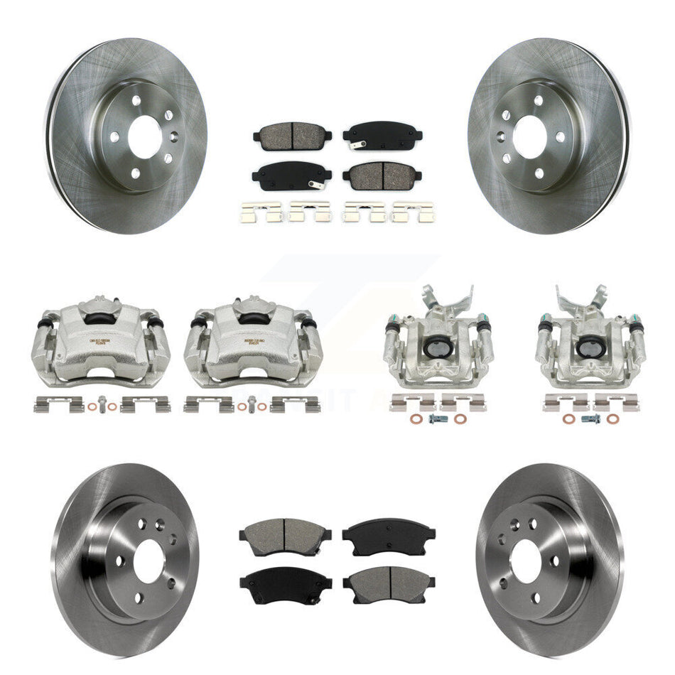 Front Rear Disc Brake Caliper Rotors And Semi-Metallic Pads Kit (10Pc) For Chevrolet Sonic KC8-101026S