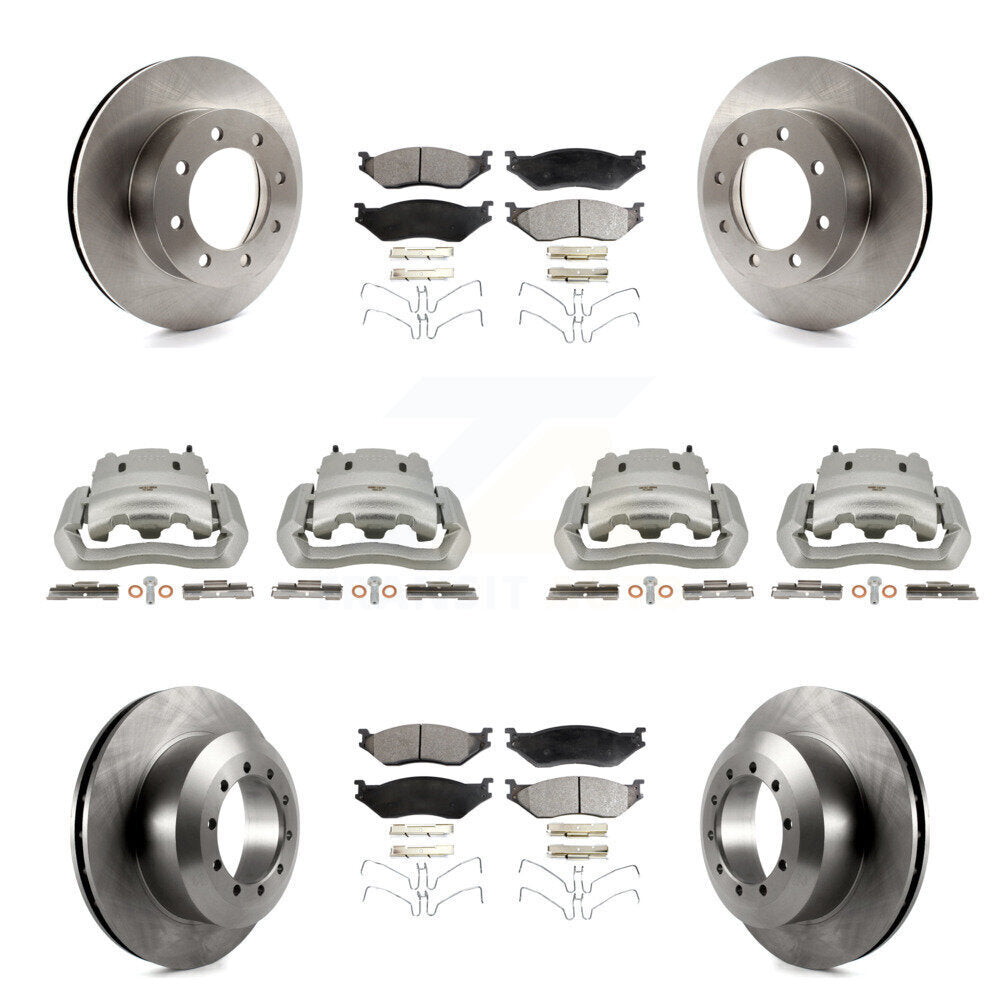 Front Rear Disc Brake Caliper Rotor And Ceramic Pad Kit (10Pc) For Ford E-550 Super Duty KC8-101026T