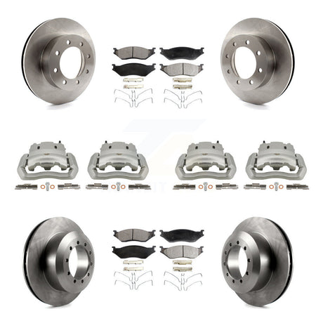 Front Rear Disc Brake Caliper Rotor And Ceramic Pad Kit (10Pc) For Ford E-550 Super Duty KC8-101026T
