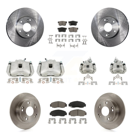 Front Rear Disc Brake Caliper Rotors And Ceramic Pads Kit (10Pc) For Honda Accord KC8-101027C