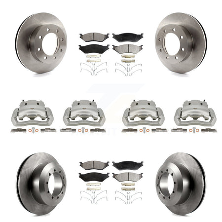 Front Rear Brake Caliper Rotors & Semi-Metallic Pad Kit (10Pc) For Ford E-550 Super Duty KC8-101027P
