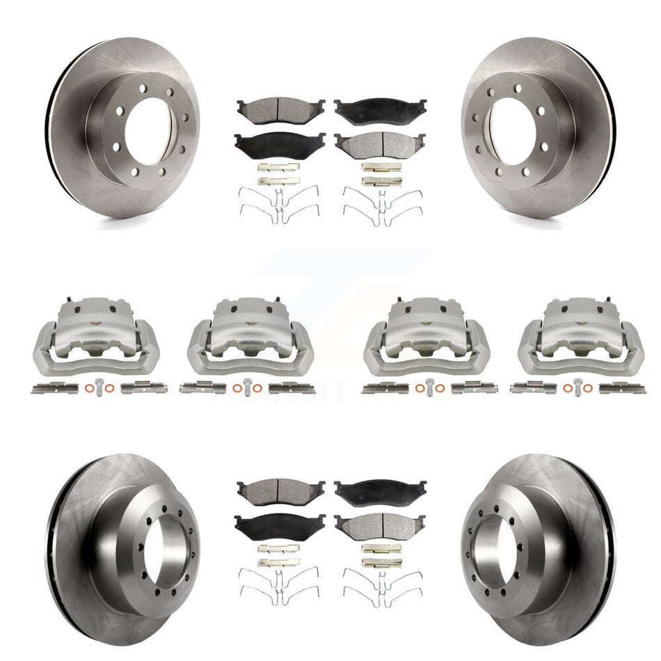 Front Rear Brake Caliper Rotors & Semi-Metallic Pad Kit (10Pc) For Ford E-550 Super Duty KC8-101027P