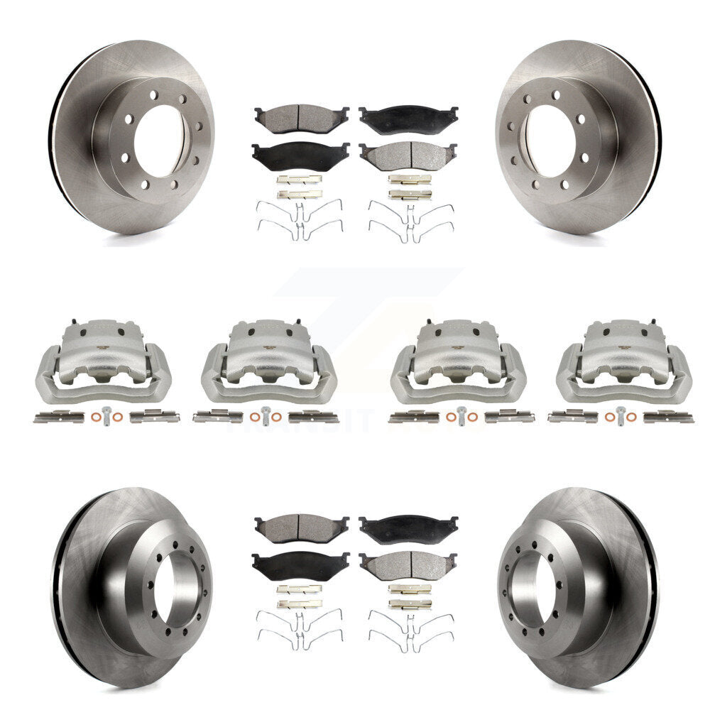 Front Rear Disc Brake Caliper Rotor And Ceramic Pad Kit (10Pc) For Ford E-550 Super Duty KC8-101027T