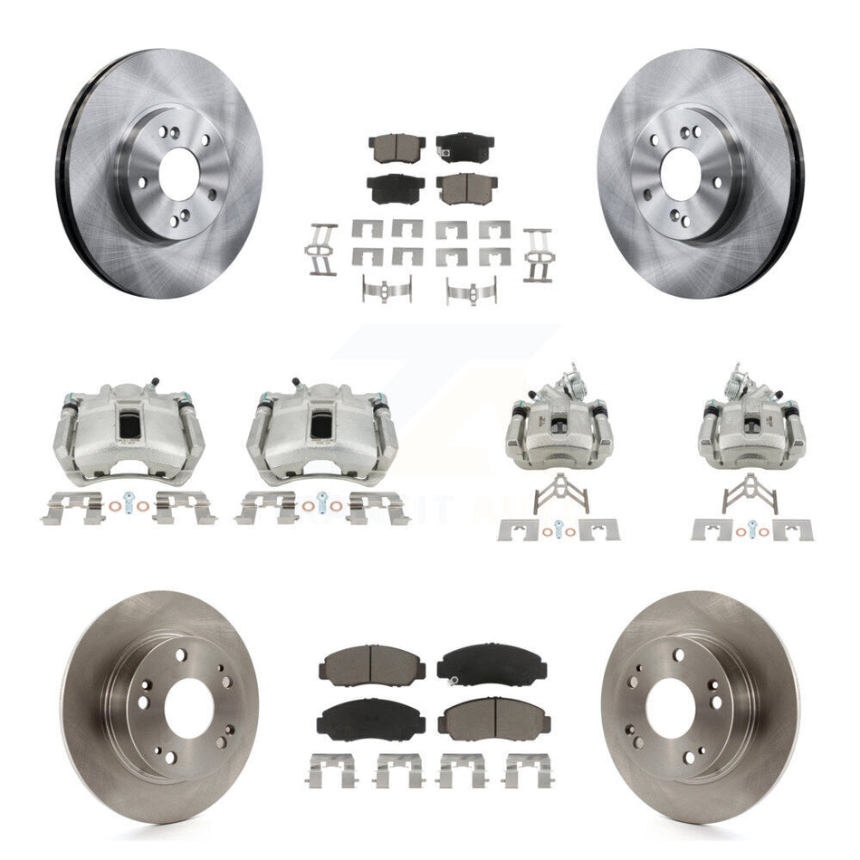 Front Rear Disc Brake Caliper Rotors And Ceramic Pads Kit (10Pc) For Honda Accord KC8-101028C