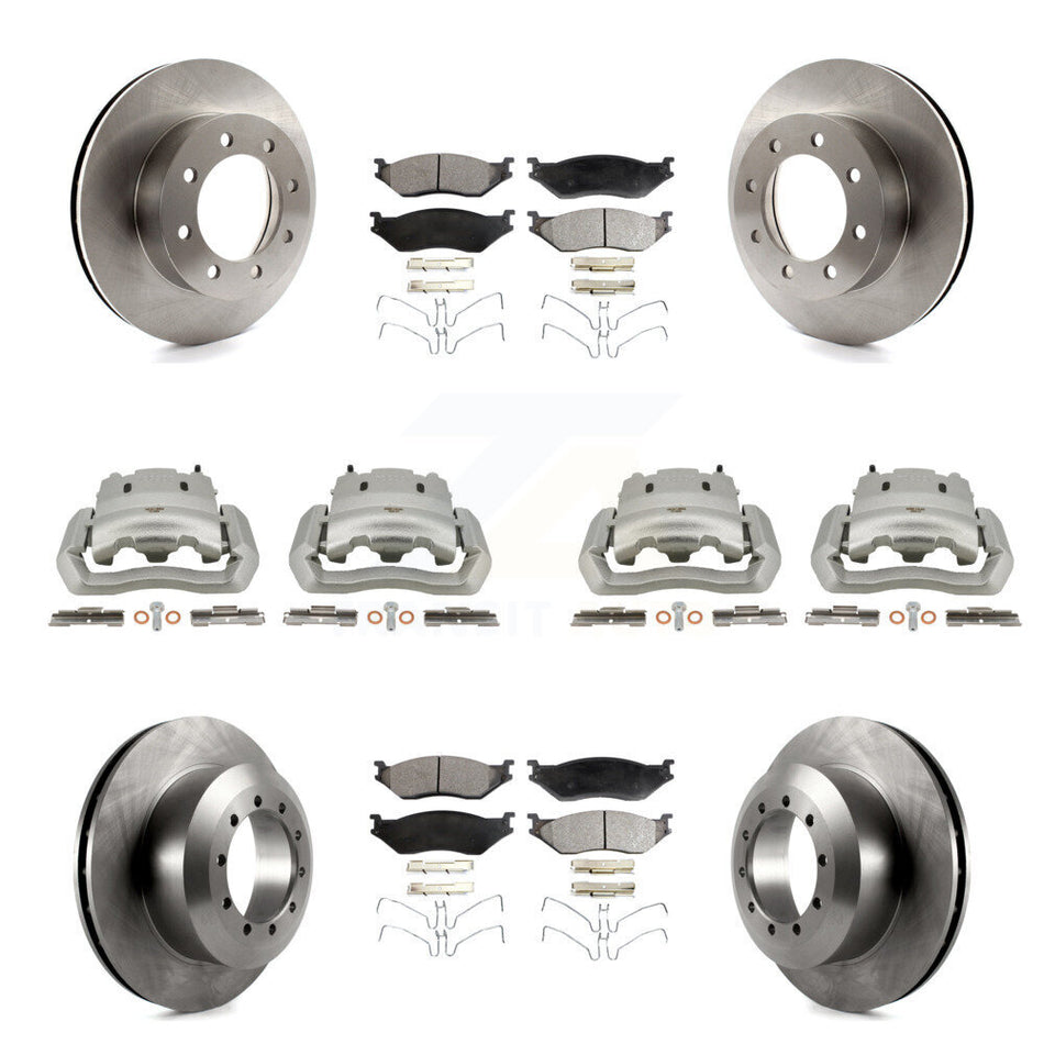 Front Rear Brake Caliper Rotors & Semi-Metallic Pad Kit (10Pc) For Ford E-550 Super Duty KC8-101028P