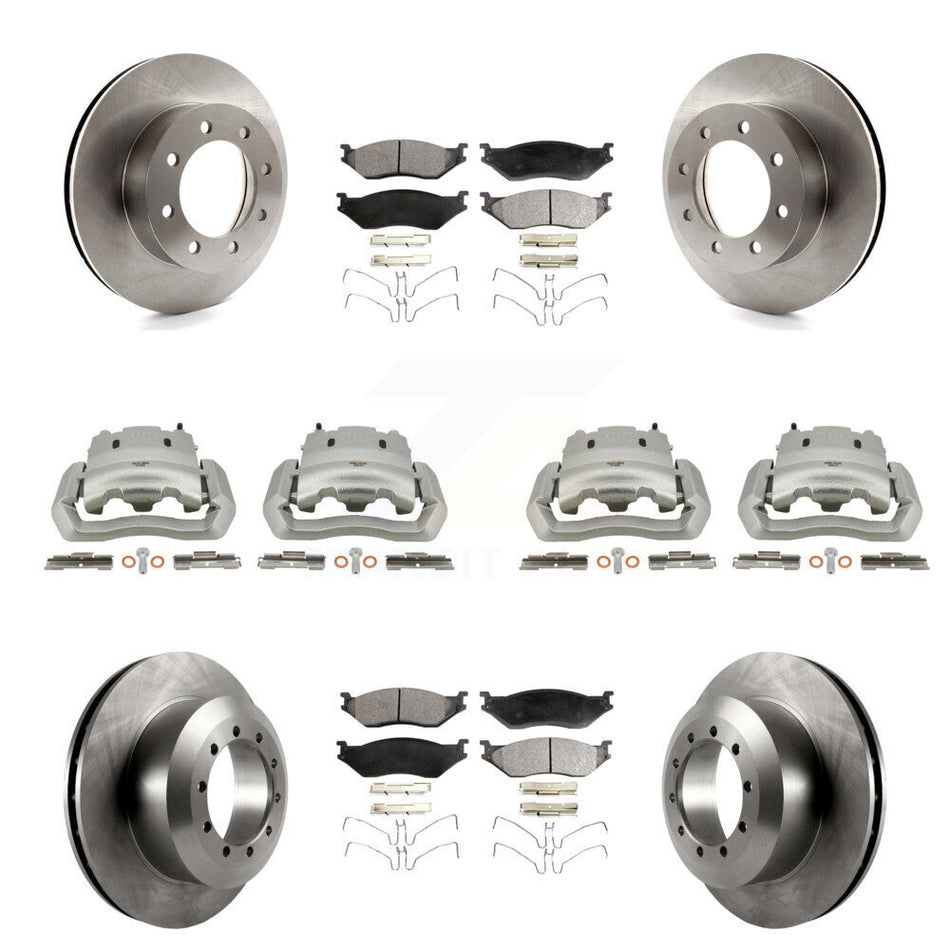 Front Rear Brake Caliper Rotors & Semi-Metallic Pad Kit (10Pc) For Ford E-550 Super Duty KC8-101028P