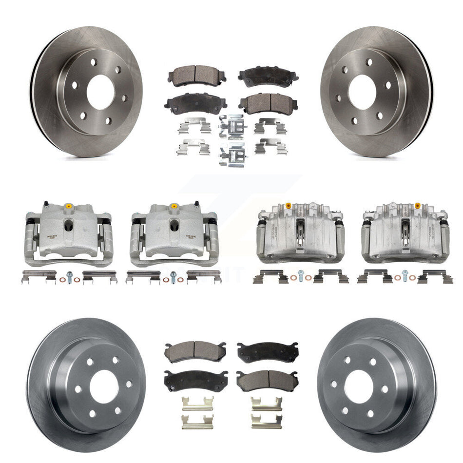 Front Rear Brake Caliper Rotor & Ceramic Pad Kit (10Pc) For Chevrolet Silverado 1500 GMC KC8-101028T
