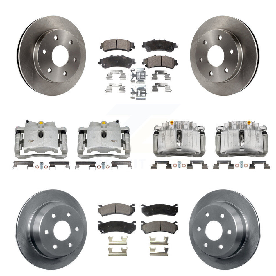 Front Rear Brake Caliper Rotor & Ceramic Pad Kit (10Pc) For Chevrolet Silverado 1500 GMC KC8-101028T