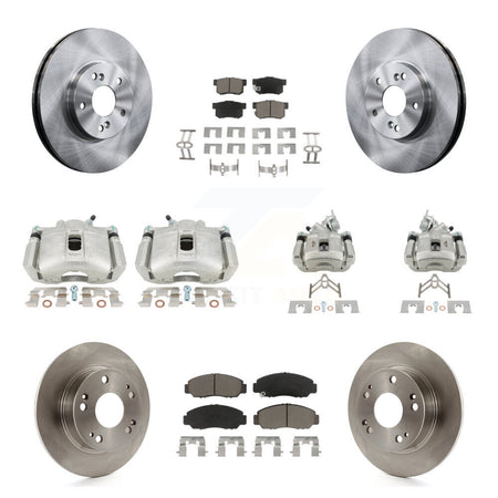 Front Rear Disc Brake Caliper Rotors And Ceramic Pads Kit (10Pc) For Honda Accord KC8-101029C