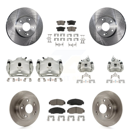 Front Rear Disc Brake Caliper Rotors And Ceramic Pads Kit (10Pc) For Honda Accord KC8-101030C
