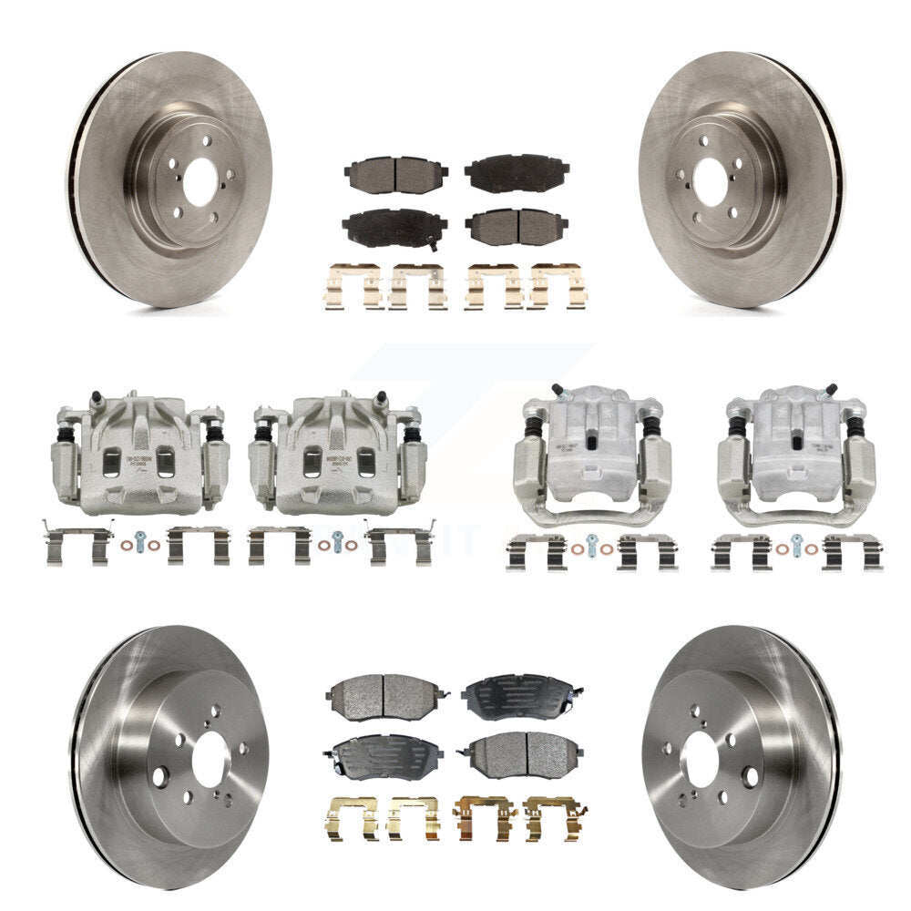 Front Rear Brake Caliper Rotor And Semi-Metallic Pad Kit (10Pc) For Subaru Forester 2.0L KC8-101030P