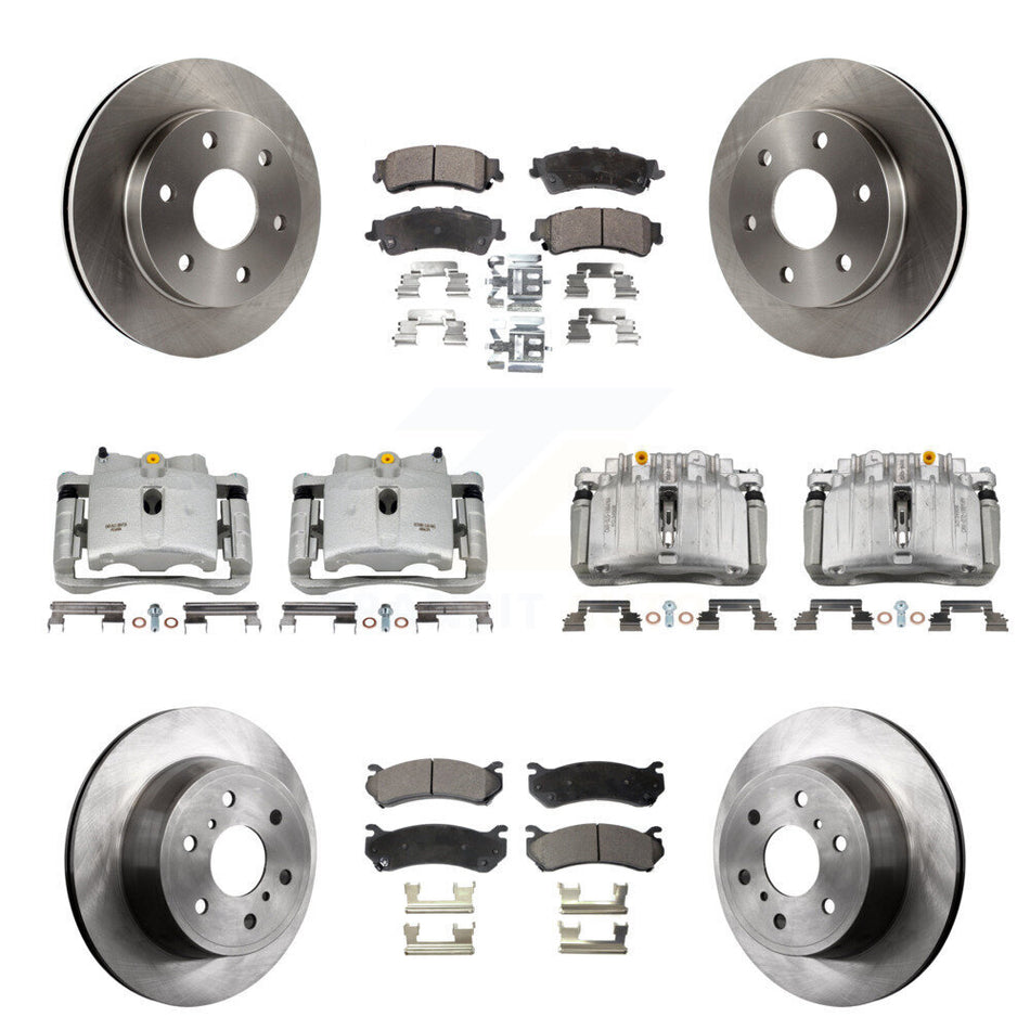 Front Rear Disc Brake Caliper Rotor & Ceramic Pad Kit (10Pc) For GMC Sierra 1500 Classic KC8-101030T
