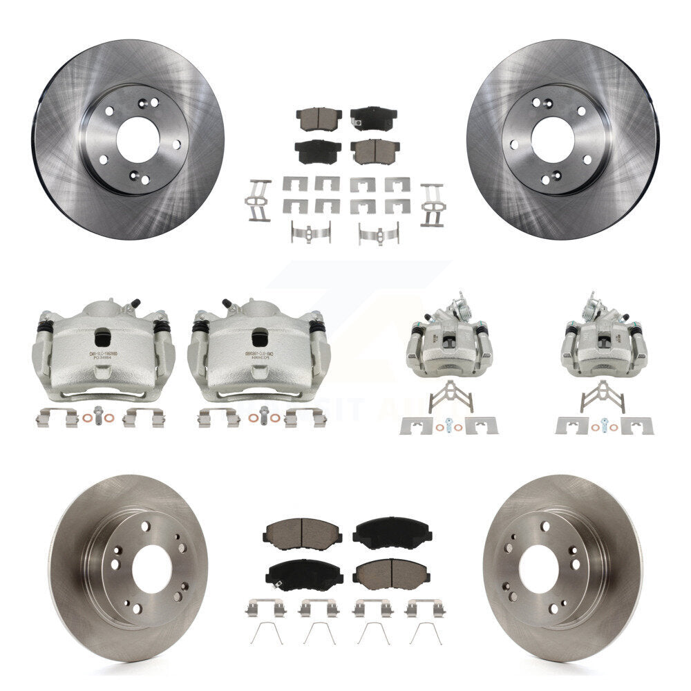 Front Rear Disc Brake Caliper Rotors And Ceramic Pads Kit (10Pc) For Honda Accord KC8-101031C
