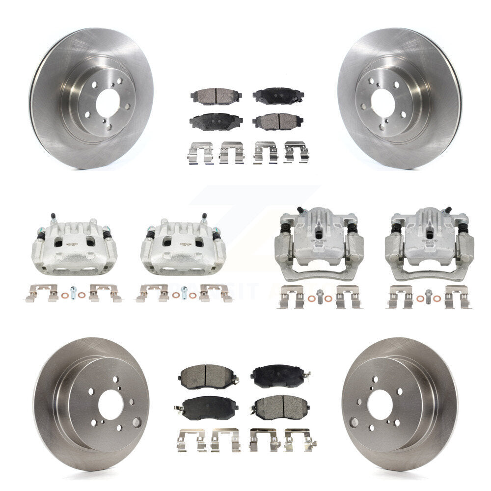 Front Rear Disc Brake Caliper Rotors Semi-Metallic Pad Kit (10Pc) For Subaru Forester XV KC8-101031P
