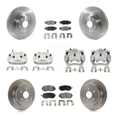 Front Rear Disc Brake Caliper Rotors Semi-Metallic Pad Kit (10Pc) For Subaru Forester XV KC8-101031P