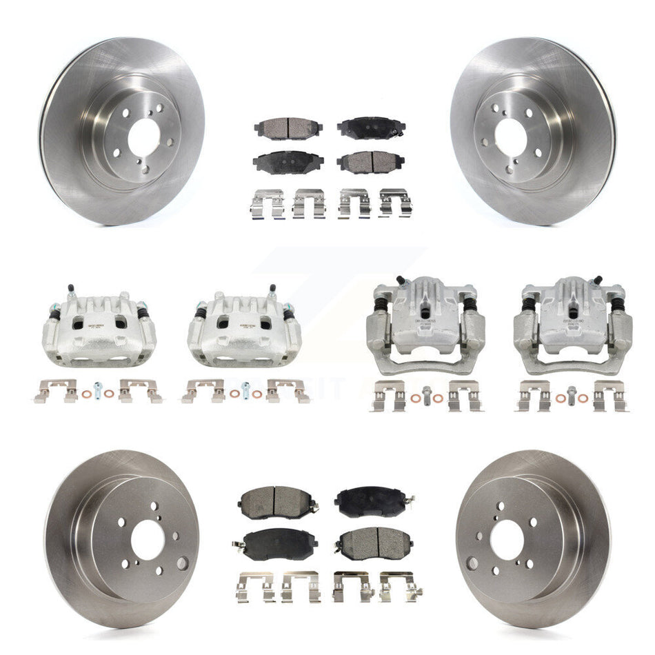 Front Rear Disc Brake Caliper Rotors Semi-Metallic Pad Kit (10Pc) For Subaru Forester XV KC8-101031P