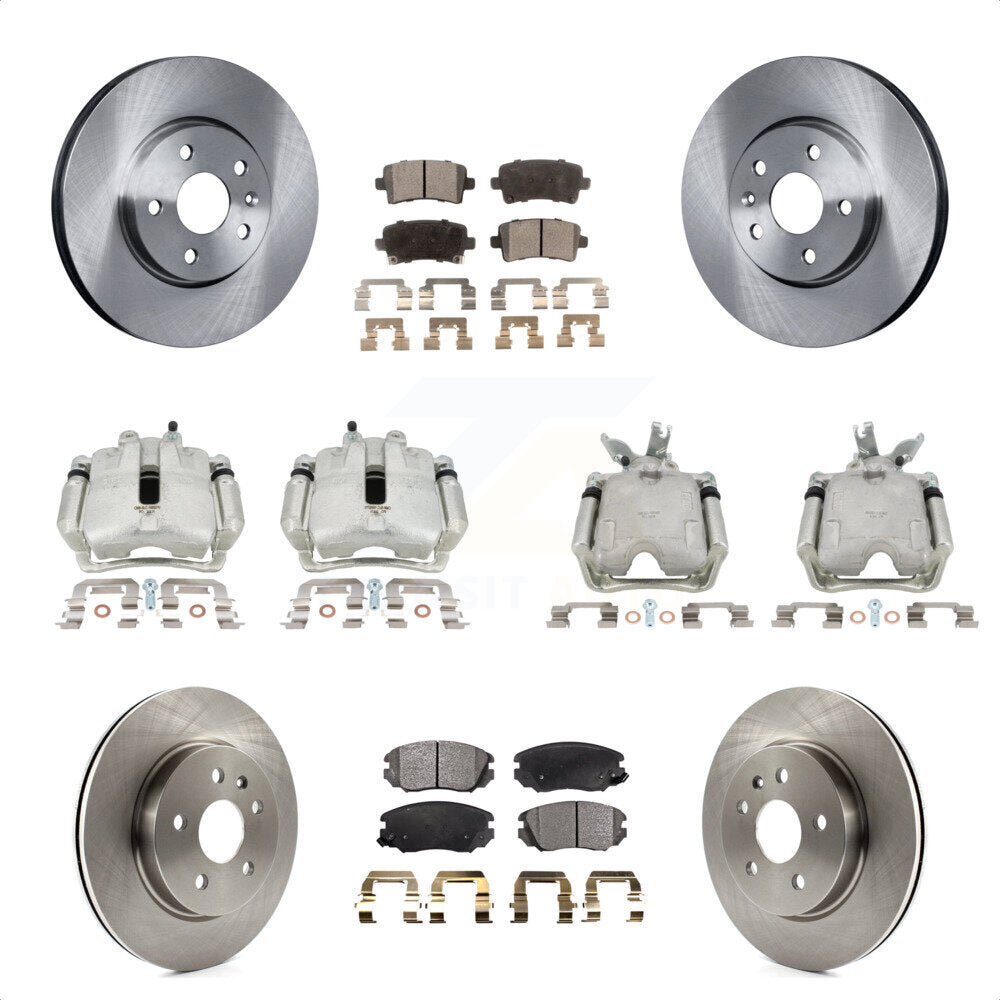 Front Rear Disc Brake Caliper Rotors And Ceramic Pads Kit (10Pc) For 2014-2015 Chevrolet Malibu 2.0L with Turbocharged With 17" Factory Wheels KC8-101031T by Transit Auto