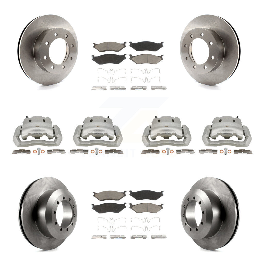 Front Rear Disc Brake Caliper Rotor And Ceramic Pad Kit (10Pc) For Ford E-550 Super Duty KC8-101032C