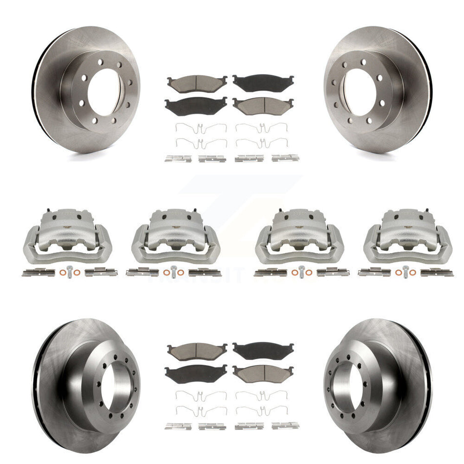 Front Rear Disc Brake Caliper Rotor And Ceramic Pad Kit (10Pc) For Ford E-550 Super Duty KC8-101032C