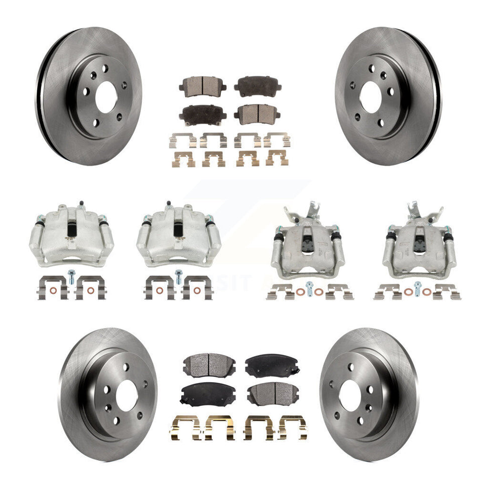 Front Rear Disc Brake Caliper Rotors Ceramic Pad Kit (10Pc) For Chevrolet Malibu Limited KC8-101032T