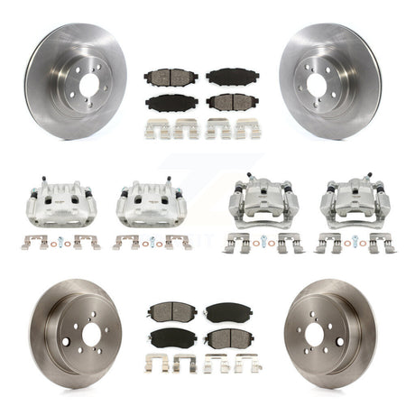 Front Rear Brake Caliper Rotors Semi-Metallic Pad Kit (10Pc) For Subaru Impreza Forester KC8-101033S