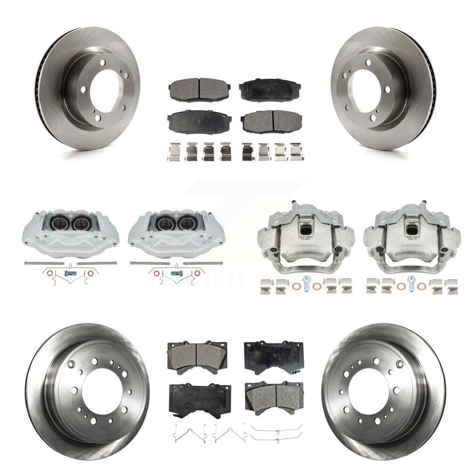 Front Rear Disc Brake Caliper Rotors And Ceramic Pads Kit (10Pc) For Lexus LX570 Toyota Land Cruiser KC8-101033T