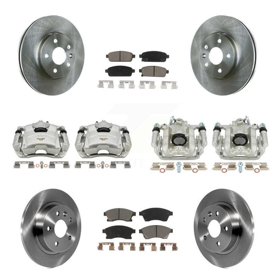 Front Rear Disc Brake Caliper Rotors And Ceramic Pads Kit (10Pc) For Chevrolet Cruze Limited KC8-101034C